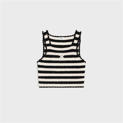 stripper celine top|triomphe striped crop top in crocheted cotton .